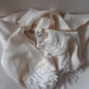 The T. EATON CO. LTD 100% Silk Cream Coloured Scarf Vintage RARE